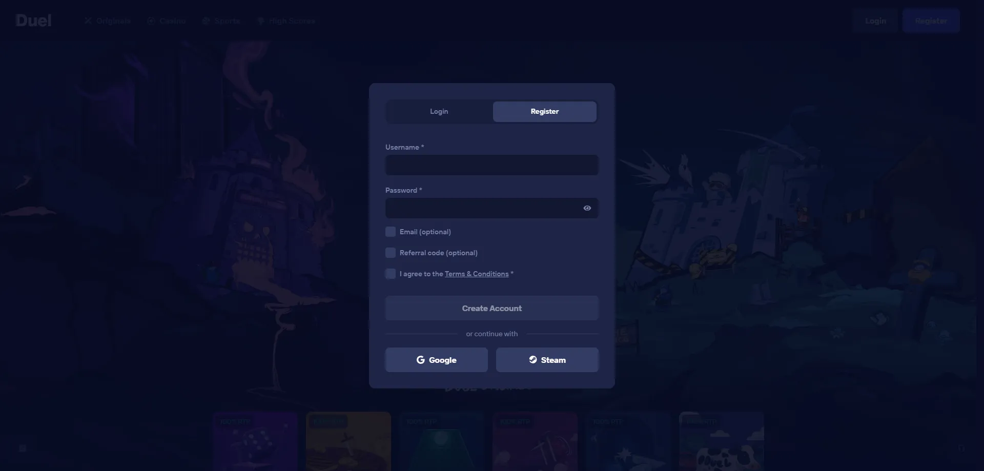 Registro en Duel Casino M&eacute;xico &mdash; proceso r&aacute;pido y sin KYC est&aacute;ndar